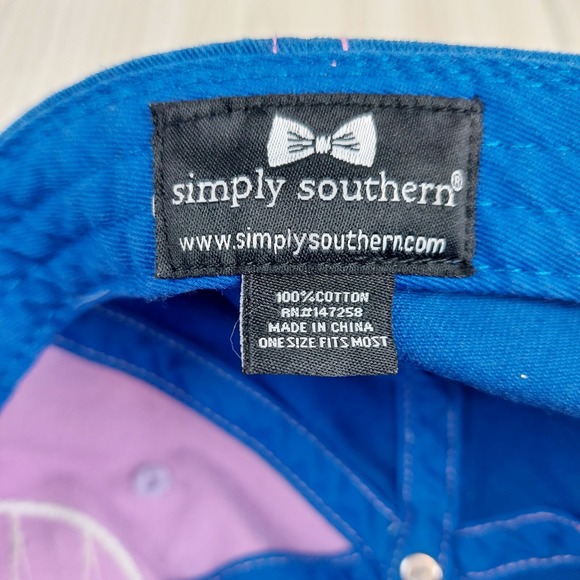 Simply‎ Southern Hat Cap Blue Pink Womens Adjustable Strap Size Distressed - Picture 7 of 7